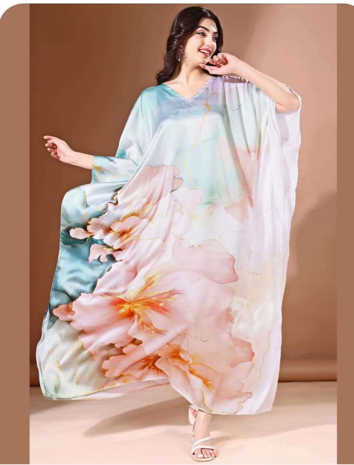 Soft, Trendy & Vibrant Satin Kaftan