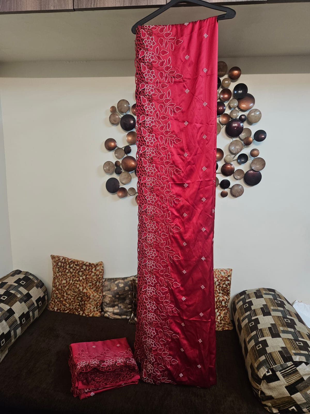 Cutwork embroidered saris in premium Satin fabric