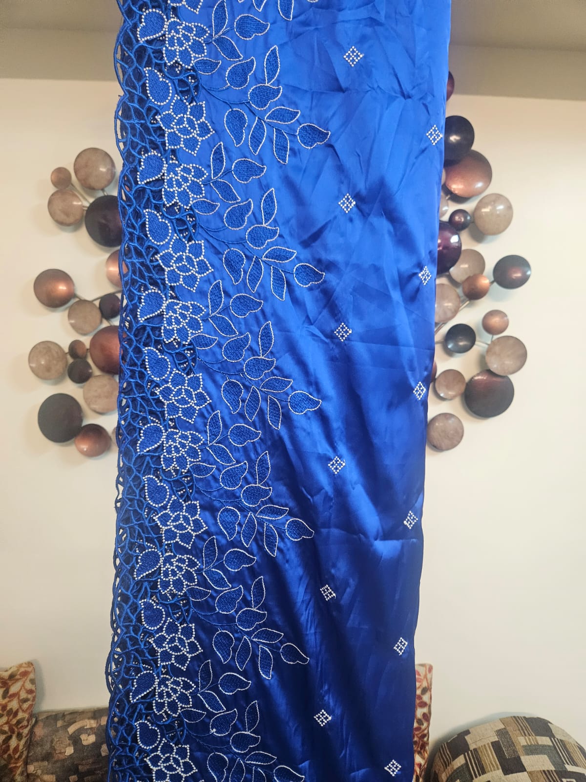 Cutwork embroidered saris in premium Satin fabric