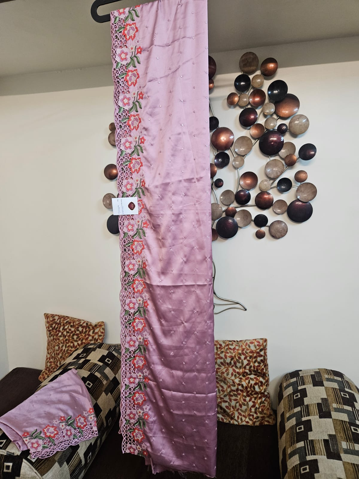 Cutwork embroidered saris in premium Satin fabric