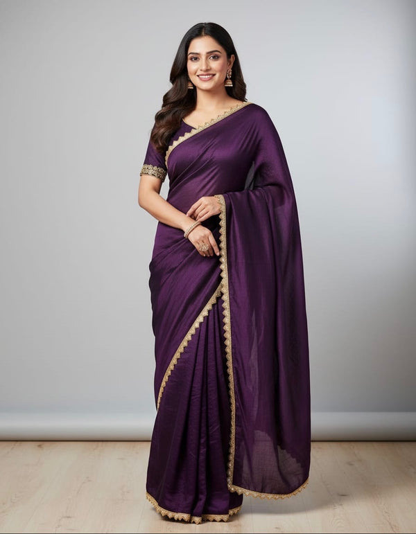 Royal Purple Shade Saree