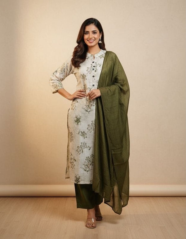 Go green! Floral Salwar