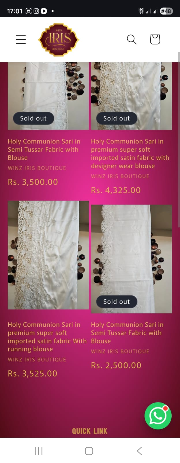 Rani Pink Single Tone Cutwork Embroidery Sari in Premium Super Soft Imported Satin Fabric with blouse