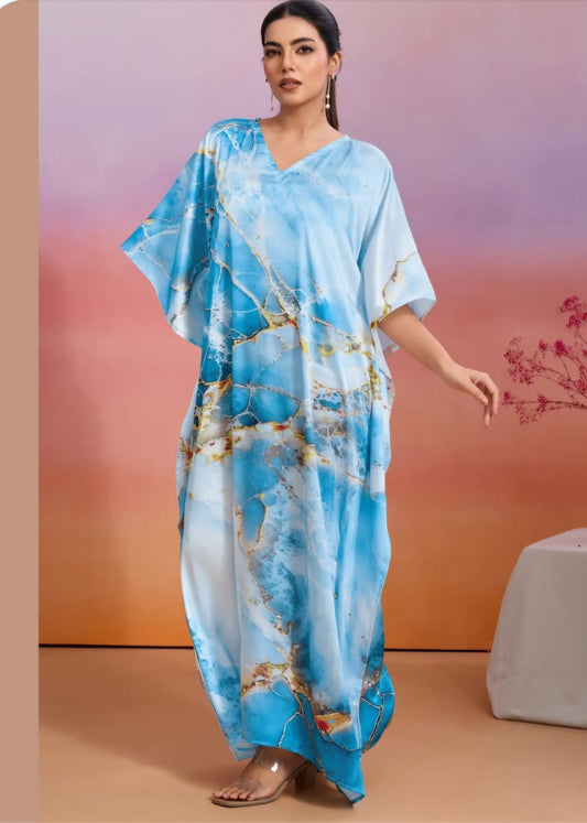 Soft, Trendy  & Vibrant Satin Kaftan