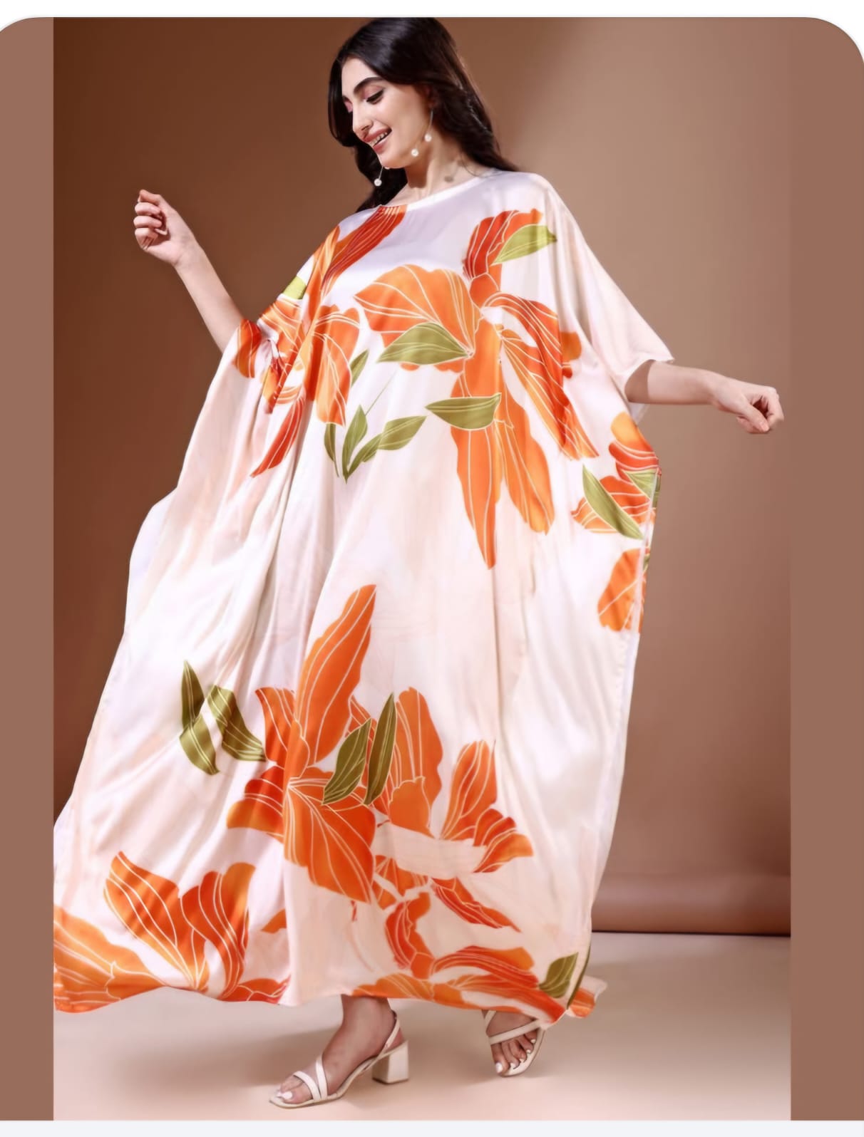 Soft, Trendy  & Vibrant Satin Kaftan