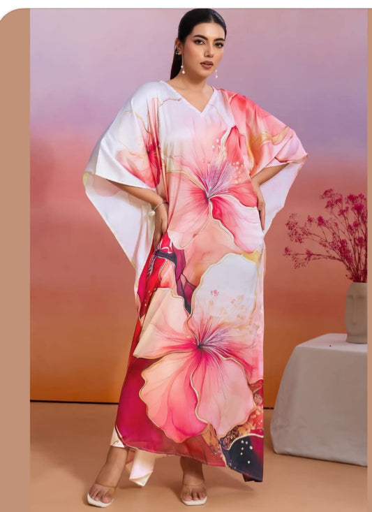 Soft, Trendy  & Vibrant Satin Kaftan