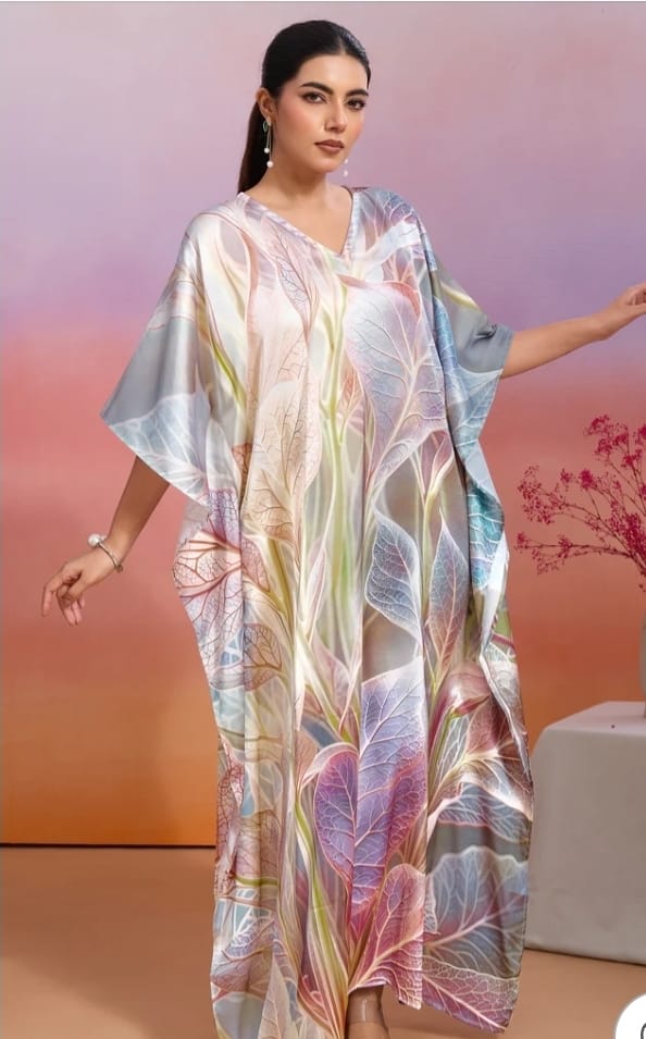Soft, Trendy  & Vibrant Satin Kaftan