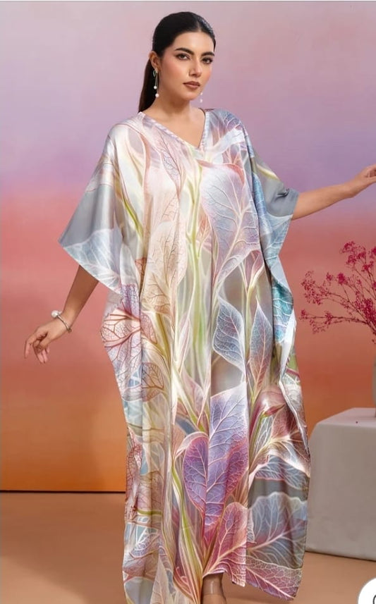 Soft, Trendy  & Vibrant Satin Kaftan