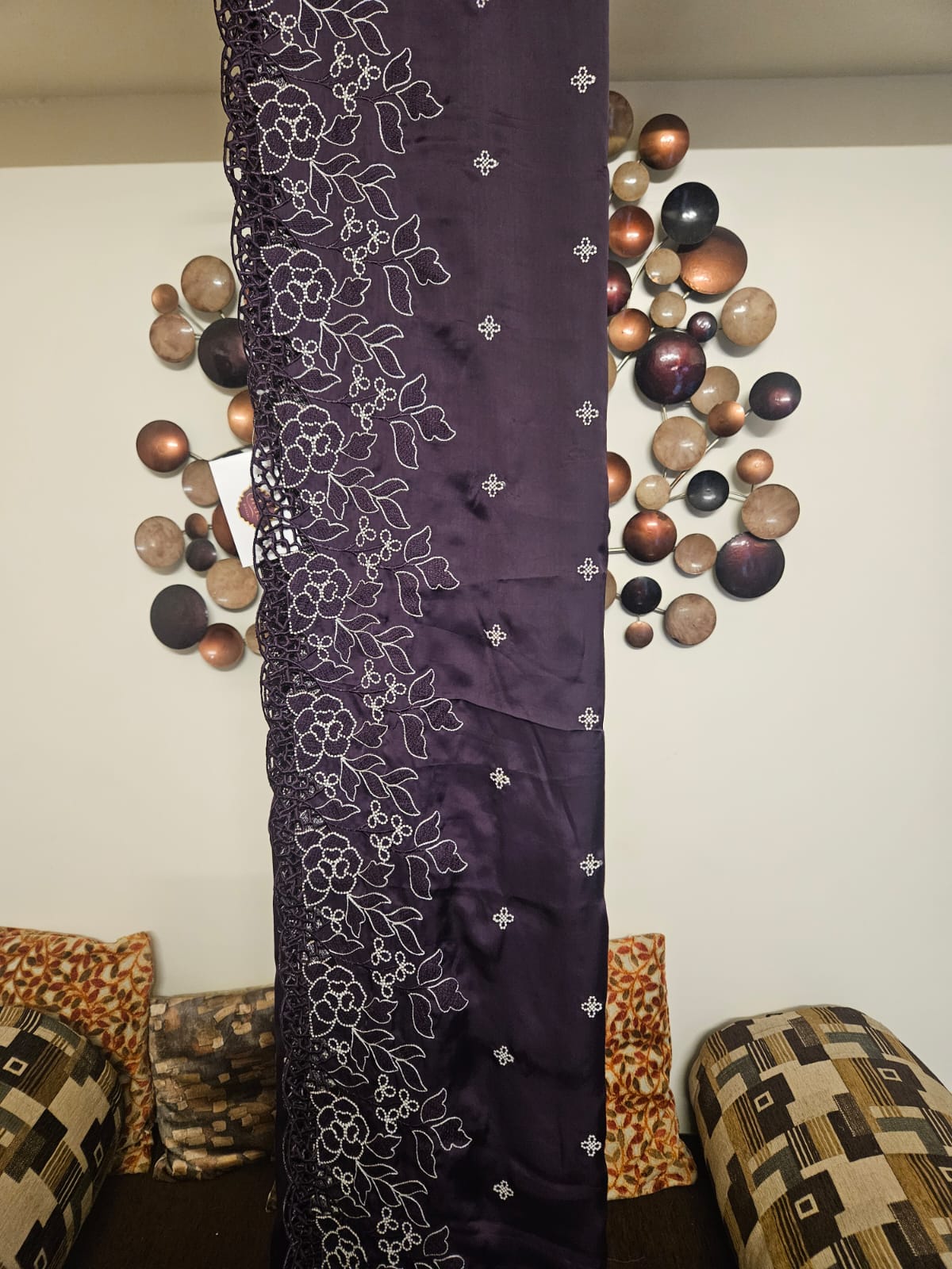 Cutwork embroidered saris in premium Satin fabric