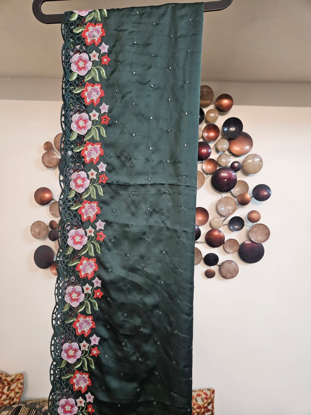 Cutwork embroidered saris in premium Satin fabric