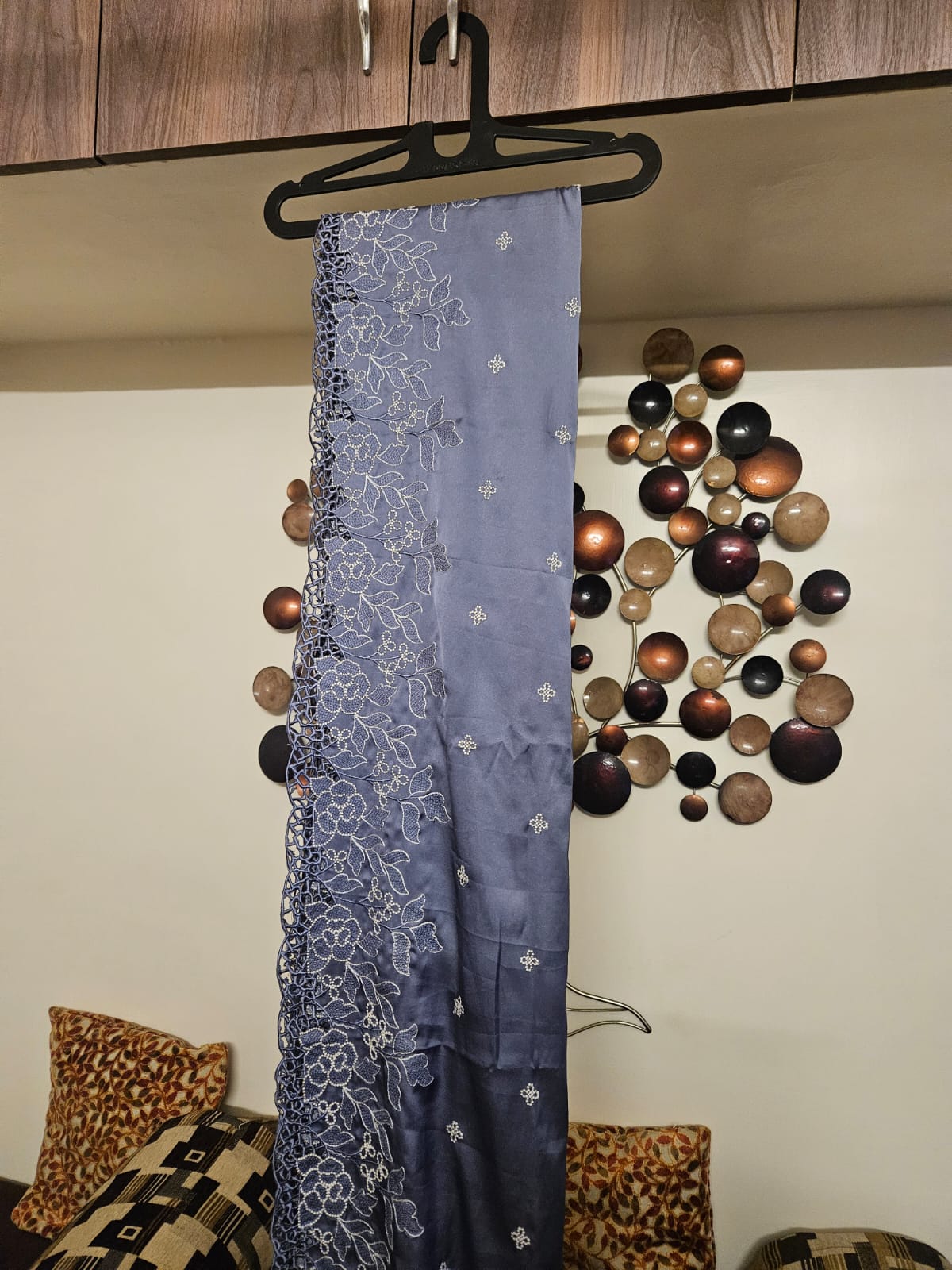 Cutwork embroidered saris in premium Satin fabric