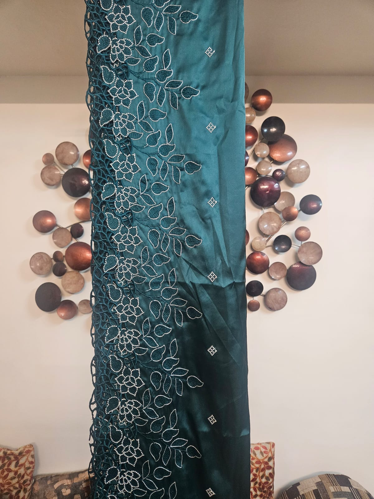 Cutwork embroidered saris in premium Satin fabric