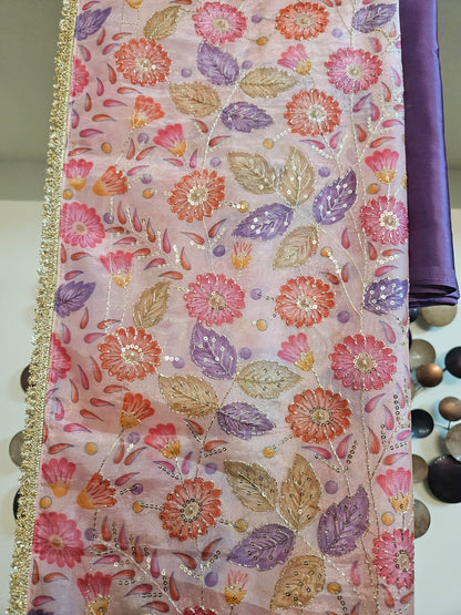 Premium Designer Wear Saree in Tissue Organza Fabric