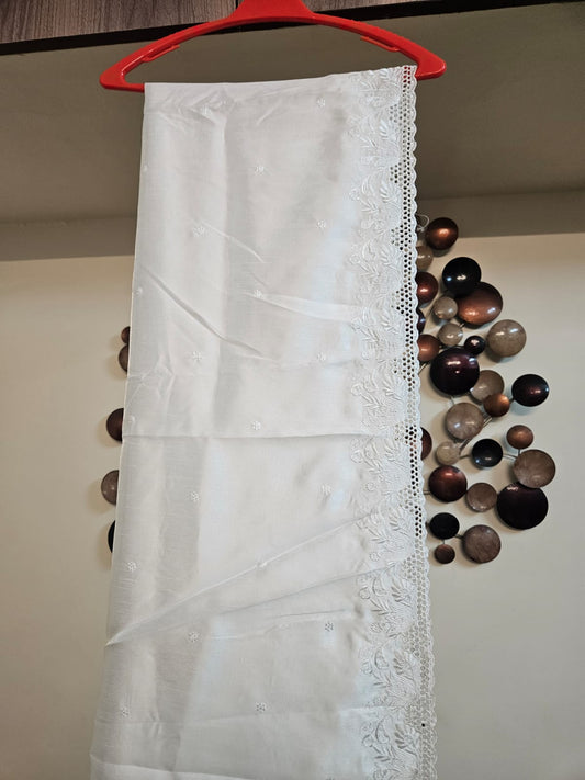 Holy Communion Sari in Semi Tussar Fabric with Blouse