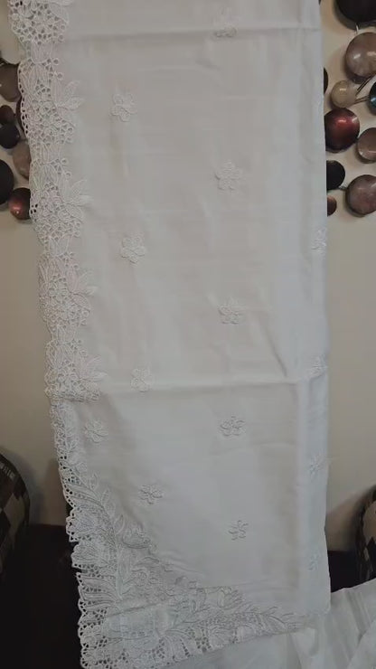 Holy Communion Sari in Semi Tussar Fabric with Blouse